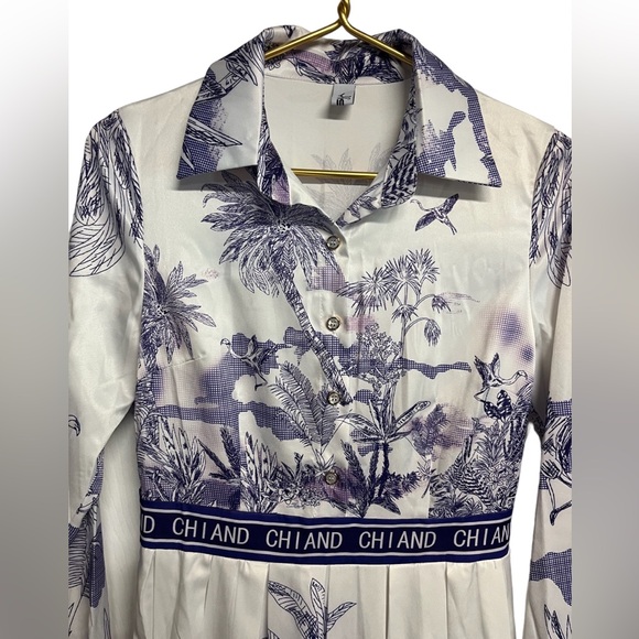 Summer Runway Designer Dress Women Elegant Floral Print Midi Dress - Picture 14 of 15